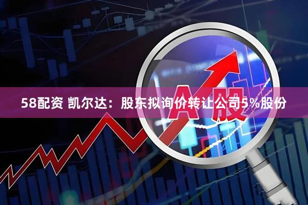 58配资 凯尔达：股东拟询价转让公司5%股份